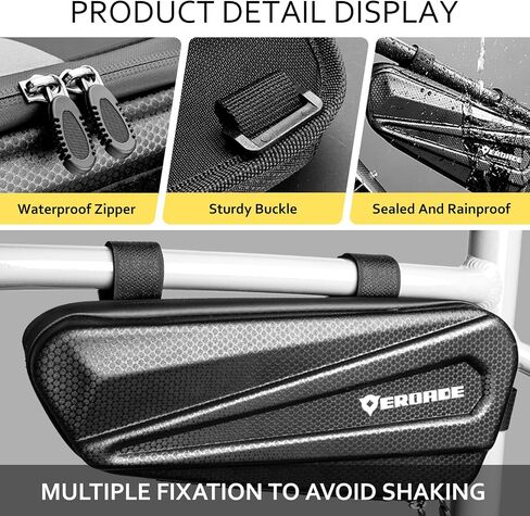 EROADE Bike Frame Bag, Bicycle Triangle Bag, Hard Shell Waterproof Down Tube Storage Bag for MTB Road Bike Cycling Accessories (1.2L) in Kuwait