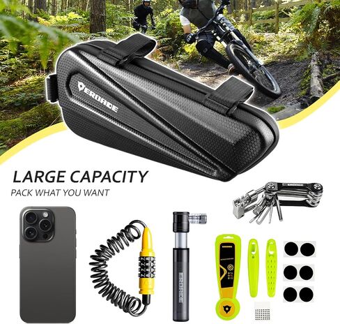 EROADE Bike Frame Bag, Bicycle Triangle Bag, Hard Shell Waterproof Down Tube Storage Bag for MTB Road Bike Cycling Accessories (1.2L) in Kuwait