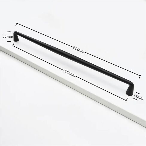 Solid Zinc Alloy Cabinet Handles Furniture Decoration Kitchen Drawer Wardrobe Door Pulls 1Pcs(Black-C320mm) in Kuwait