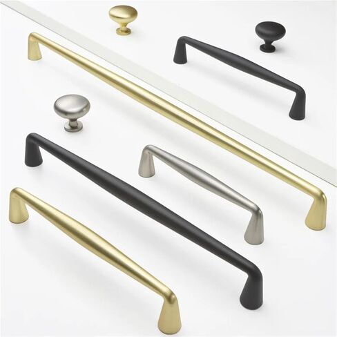 Solid Zinc Alloy Cabinet Handles Furniture Decoration Kitchen Drawer Wardrobe Door Pulls 1Pcs(Black-C320mm) in Kuwait