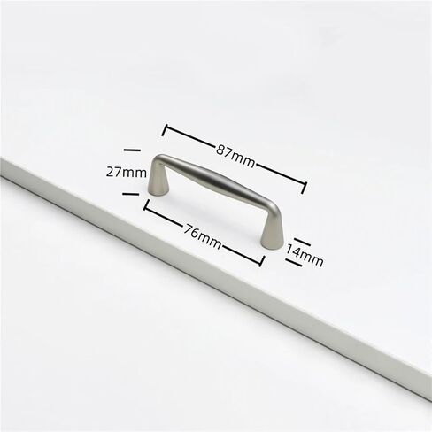 Solid Zinc Alloy Cabinet Handles Furniture Decoration Kitchen Drawer Wardrobe Door Pulls 1Pcs(Brushed-Silver-C76mm) in Kuwait