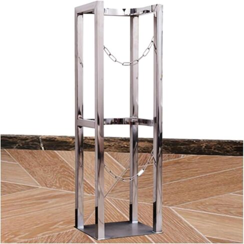 Oxygen Tank Cart - Floor Standing Gas Cylinder Organizer for Home, Factory, and Laboratory - Storage Rack for Oxygen Tanks,25.6x11.8x39.4 in in Kuwait