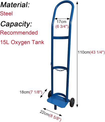 Oxygen Cylinder Rack Home Rolling Oxygen Tank Cart w/Wheels, Universal Gas Cylinder Dolly for Laboratory//Clinics, Long-Lasting Oxygen Organizer Rack, in Kuwait