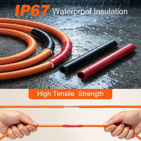 4:1 Ratio Dual Wall Heat Shrink Tubing Kit 360 PCS, Adhesive Lined, Marine Grade Waterproof Wire Shrink Wrap Tubing for Professional Cable Protection & Repair (Black & Red) in Kuwait