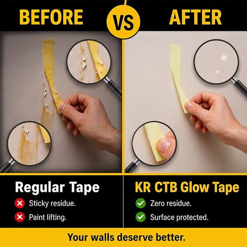 Glow in the Dark Masking Tape – Writable Neon Masking Tape, Tear by Hand, No Residue | Versatile Glow Tape for Home, Office & DIY | 0.8" x 16.4 ft, 2 Rolls in Kuwait