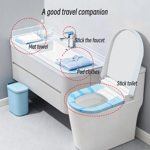 Blue Barrier Film,Travel dirt prevention Barrier Tape,Portable Travel Toilet Barrier Tape for Public Toilets Hospital Hotel，266 Sheets for Door Knob, Faucet Handle & Light SwitchBarrier Film in Kuwait