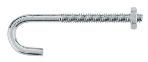 3/16" x 2-1/2", Zinc Plated Steel J Bolt with Hex Nut - Pack of (20) in Kuwait