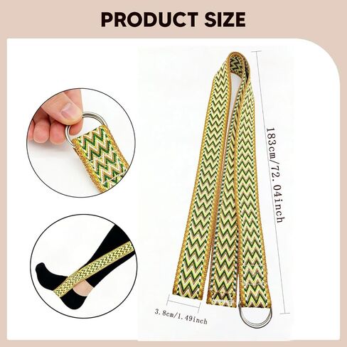 Exercise Band Pilates Strap Resistance Band Made of Polyester with Metal Buckle for Fitness Pilates Home Use in Kuwait