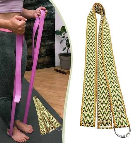 Exercise Band Pilates Strap Resistance Band Made of Polyester with Metal Buckle for Fitness Pilates Home Use in Kuwait