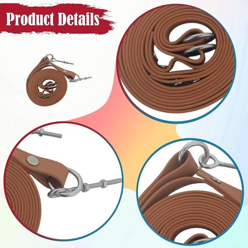 2 Pieces Pilates Reformer Rope Pull Rope Band Strap Accessories Versatile PU Leather for Balance Training Workout Exercise Equipment Easy in Kuwait