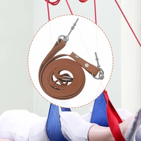 2 Pieces Pilates Reformer Rope Pull Rope Band Strap Accessories Versatile PU Leather for Balance Training Workout Exercise Equipment Easy in Kuwait