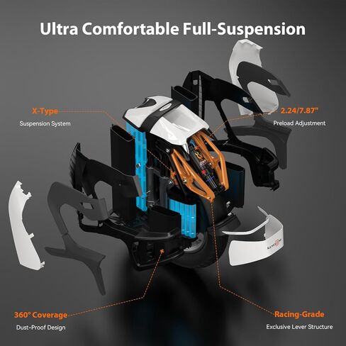 TOPFEEL KINGSONG S18PRO دراجة أحادية كهربائية، نطاق 100 كم مطور EUC، محرك ذروة 5000 وات، تعليق 100 مم، دراجة أحادية كهربائية معتمدة من UL2272 للركوب في المناطق الحضرية in Kuwait