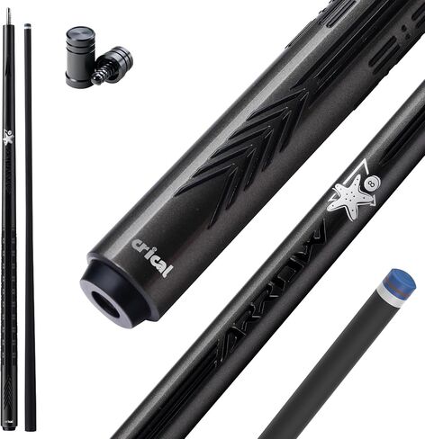 CRICAL Carbon Fiber Pool Cue Stick - 58" Low Deflection Professional Pool Cue with Pro Taper Shaft, 3D Anti-Slip Wrapless Grip, 12.5mm Tip & 3/8x8 Joint Billiard Stick for Enhanced Control & Accuracy in Kuwait