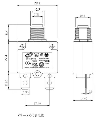 قاطع دائرة صغير 20 أمبير، S11، واقي التيار الزائد، DC65V، مناسب لمضخات الآبار العميقة، وألواح اليخوت، والمولدات، وضواغط الهواء in Kuwait