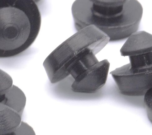 Generic 1/8"" Ridged Stem Mini Bumper 5/16"" OD x 3/32"" Thick Push in, Fits 1/16 Panels (100), Black in Kuwait