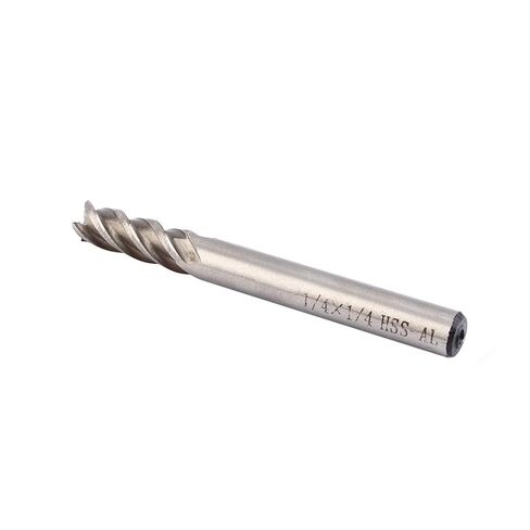 4 Flute Solid Carbide Coated End Mill Cutter for Metalworking Straight Flutes Working Cutter for Hardness Above 30 Degrees 1/4" Shank End Mills Metalworkers in Kuwait