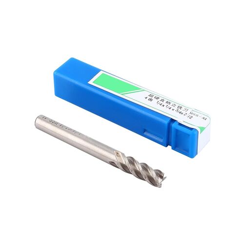 4 Flute Solid Carbide Coated End Mill Cutter for Metalworking Straight Flutes Working Cutter for Hardness Above 30 Degrees 1/4" Shank End Mills Metalworkers in Kuwait
