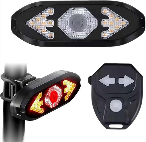 Bike Tail Light with Turn Signals, 2026 New Ultra Bright Wireless Remote Control Waterproof Bicycle Rear Light, USB Rechargeable Warning TailLight, for Biycle, E-Bike, Scooter in Kuwait