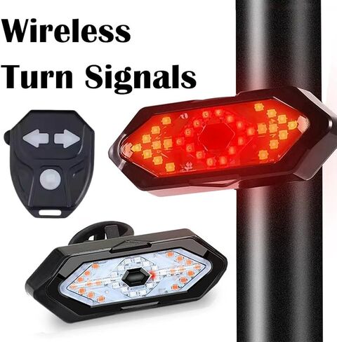 Bike Tail Light with Turn Signals, 2026 New Ultra Bright Wireless Remote Control Waterproof Bicycle Rear Light, USB Rechargeable Warning TailLight, for Biycle, E-Bike, Scooter in Kuwait