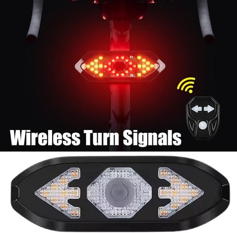 Bike Tail Light with Turn Signals, 2026 New Ultra Bright Wireless Remote Control Waterproof Bicycle Rear Light, USB Rechargeable Warning TailLight, for Biycle, E-Bike, Scooter in Kuwait