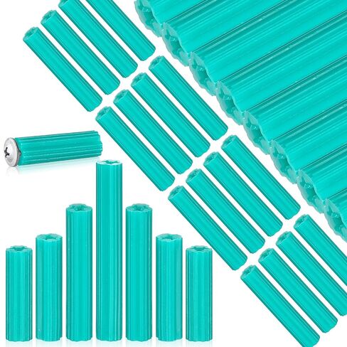 Lineshading 500 قطعة من المراسي البلاستيكية القابلة للتوسيع 1/4 بوصة مرساة بلاستيكية خضراء للبلاط الخرساني وأنبوب توسيع مسمار الأسمنت للمسامير رقم 10، 11، 12، تثبيت على الجدار الجاف أو أي سطح آخر (1 بوصة) in Kuwait