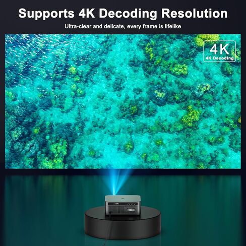 جهاز عرض 4K مع واي فاي وبلوتوث [2500 ANSI / تركيز تلقائي بالذكاء الاصطناعي / تطبيقات مرخصة رسميًا]، جهاز عرض أفلام خارجي مع نظام تشغيل تلفزيون ذكي 2.0 ودولبي، جهاز عرض المسرح المنزلي HAPPRUN للاستخدام الداخلي/الخارجي in Kuwait