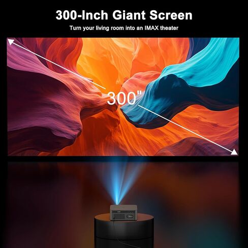 جهاز عرض 4K مع واي فاي وبلوتوث [2500 ANSI / تركيز تلقائي بالذكاء الاصطناعي / تطبيقات مرخصة رسميًا]، جهاز عرض أفلام خارجي مع نظام تشغيل تلفزيون ذكي 2.0 ودولبي، جهاز عرض المسرح المنزلي HAPPRUN للاستخدام الداخلي/الخارجي in Kuwait