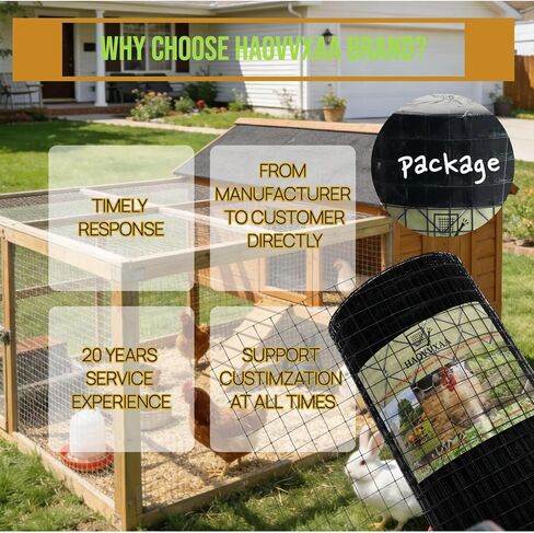 48 x 100 ft Black Hardware Cloth 1 Inch – 17 Gauge Vinyl Coated Welded Wire Mesh Roll, Heavy Duty PVC Coated Steel Fence for Garden, Chicken Coop, Outdoor Run, Animal Cage (1inch 48"x100') in Kuwait