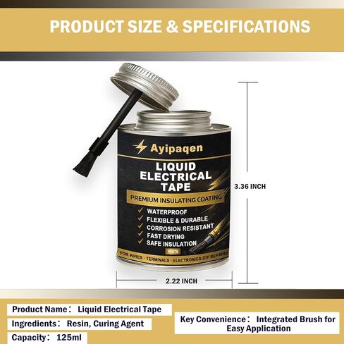 Liquid Electrical Tape Waterproof, 150ml Liquid Tape for Wire Insulation & Repair, Fast Drying Flexible Electrical Sealant, Heat Resistant Liquid Electrical Tape for Outdoor Indoor Use in Kuwait