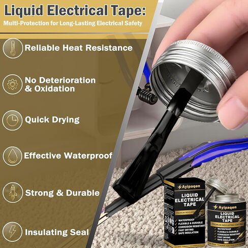 Liquid Electrical Tape Waterproof, 150ml Liquid Tape for Wire Insulation & Repair, Fast Drying Flexible Electrical Sealant, Heat Resistant Liquid Electrical Tape for Outdoor Indoor Use in Kuwait