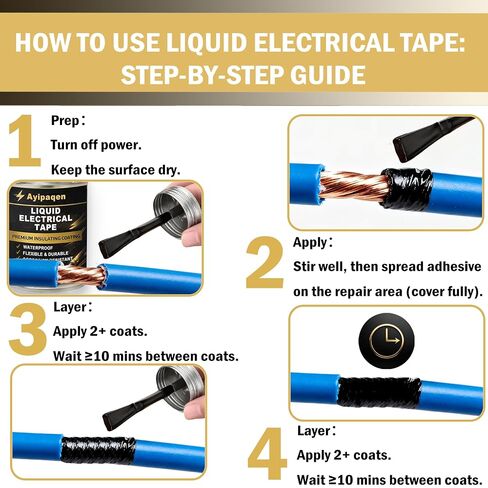 Liquid Electrical Tape Waterproof, 150ml Liquid Tape for Wire Insulation & Repair, Fast Drying Flexible Electrical Sealant, Heat Resistant Liquid Electrical Tape for Outdoor Indoor Use in Kuwait