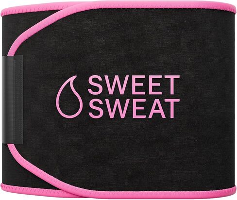 Sports Research® Waist Trimmer Pack - Sweet Sweat Waist Trimmer (Black/Pink, XXL) + Workout Enhancer Roll-On Gel Original Scent in Saudi Arabia