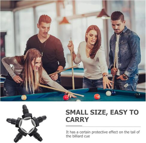 iplusmile 5pcs Black Plastic Billiard Cue Tail Covers Cue Bottom Protection Caps for Billiards and Snooker Use in Kuwait