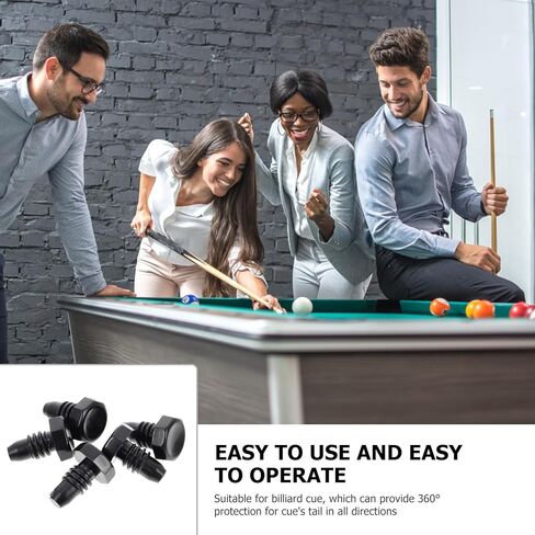 iplusmile 5pcs Black Plastic Billiard Cue Tail Covers Cue Bottom Protection Caps for Billiards and Snooker Use in Kuwait