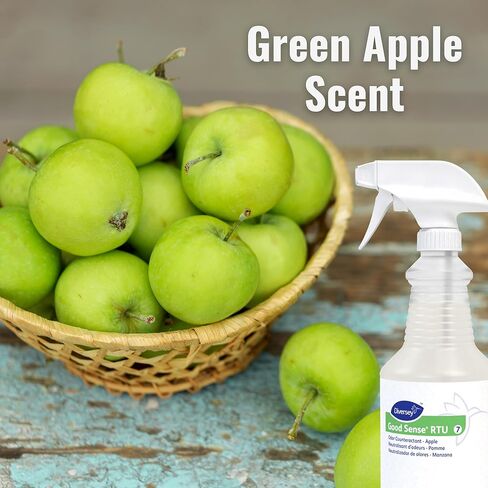 Diversey 04439. مانع الروائح الكريهة Good Sense RTU، رذاذ معطر جو جاهز للاستخدام يعمل على تحييد الروائح برائحة التفاح الأخضر، مزود ببخاخ واحد قابل لإعادة الاستخدام، 32 أونصة (عبوة من 12 قطعة) in Kuwait