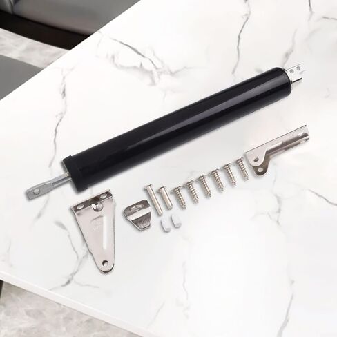 Automatic Door Closer Pneumatic Buffer for Fire Doors 50-90cm Adjustable Soft Closing Device for Wood Metal Residential Commercial White(B) in Kuwait