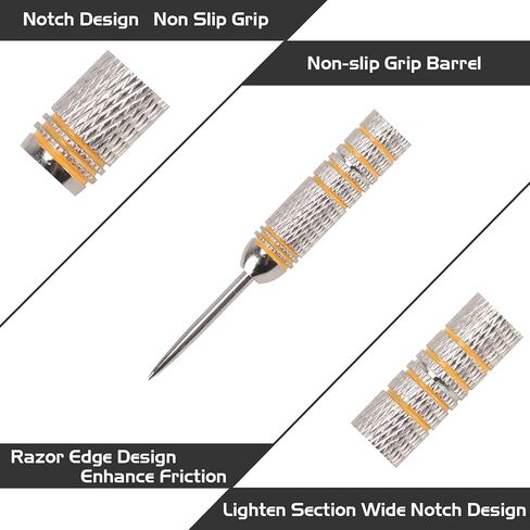 Turnart Darts Metal Tip Set - Steel Tip Darts Darts Set Professional Metal Darts Dart Board Set 12 Pcs 24 Gram 20 O-Rings Aluminum Darts Shafts 24 Extra Flights Darts Tool in Kuwait