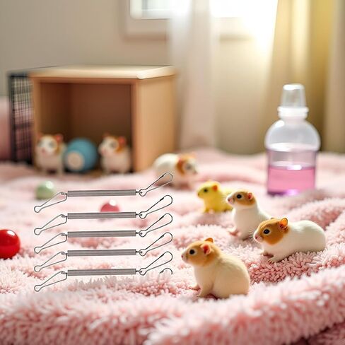 5 Springs (with 2 Clips) for Fixing Drinking Bottles for Small Animal Feeding and Watering Articles, Used Singly or in Combination to Hold Rabbit Water Dispenser in Saudi Arabia