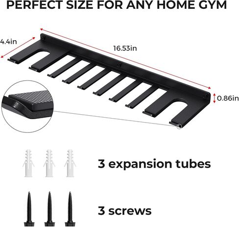 حامل أثقال للتثبيت على الحائط من Home Gym، متعدد الوظائف اثنين في واحد لتخزين أثقال التخزين وأشرطة المقاومة وإكسسوارات الكابلات وأحزمة رفع الأثقال وحبال القفز والسلاسل in Kuwait