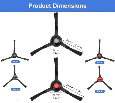 فرش جانبية بديلة متوافقة مع مكنسة الروبوت Eufy Omni S1 Pro E25 E28 E35، ملحقات فرشاة زاوية كنس الحواف، 4 عبوات | متوافق مع مكنسة الروبوت، كنس الحواف، ملحقات فرشاة الزوايا in Saudi Arabia