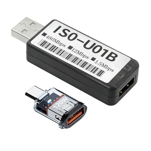 عازل USB 2.0 مع محول USB-C، شريحة ADuM3165 | مصممة لأنظمة الصوت DAC والاحترافية؛ يدعم الشحن بقوة 120 واط ويساعد على التخلص من ضوضاء الحلقة الأرضية in Kuwait