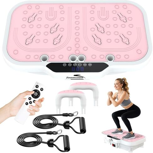 Zoomsnail Vibration Plate Exercise Machine, 8000 Vibrations/min Adjustable Fitness Platform, 400 Lbs Capacity Whole Body Workout Extra Large Size Platform with Bluetooth for Weight Loss, Women & Men in Kuwait