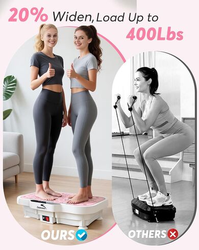 Zoomsnail Vibration Plate Exercise Machine, 8000 Vibrations/min Adjustable Fitness Platform, 400 Lbs Capacity Whole Body Workout Extra Large Size Platform with Bluetooth for Weight Loss, Women & Men in Kuwait