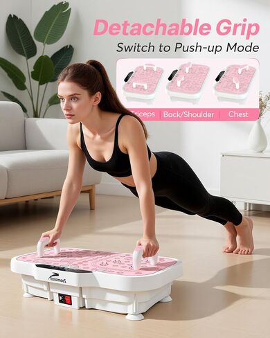 Zoomsnail Vibration Plate Exercise Machine, 8000 Vibrations/min Adjustable Fitness Platform, 400 Lbs Capacity Whole Body Workout Extra Large Size Platform with Bluetooth for Weight Loss, Women & Men in Kuwait