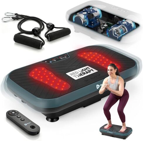 لوحة الاهتزاز Lifepro VibraRed مع العلاج بالضوء الأحمر - 50 مصباح LED للضوء الأحمر، 99 سرعة ونطاق مقاومة منصة اهتزازية - لوحة اهتزاز متأرجحة للتصريف اللمفاوي in Kuwait