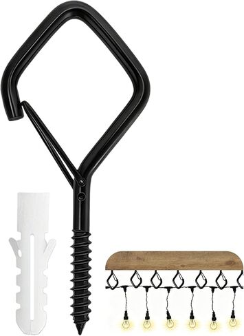 10PCS Eye Screw Hooks, 4 Inch Mental Ceiling Hooks for Hanging Heavy Duty Items with Safety Buckle, Ceiling Hooks for Hanging Plants,Bird Feeders,Cup,Wind Chime,String Lights at Indoor&Outdoor in Kuwait