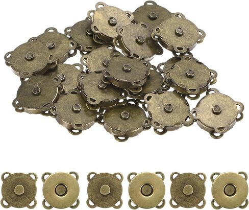 Magnetic Snaps Buttons [30Set] - Plum Magnetic Snap Closures Use for Handbag & Sewing & DIY Craft & Purses & Clothes & Bags- [Bronze-14MM/0.6IN] - Purse Clasps Button in Saudi Arabia