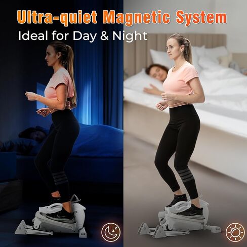 Ksports Mini Elliptical مع مقابض ومقعد اختياريين، 3 مستويات انحدار يدوي، مقاومة مغناطيسية هادئة قابلة للتعديل، وشاشة LED - تصميم صديق للمفاصل ومتعدد الاستخدامات in Kuwait