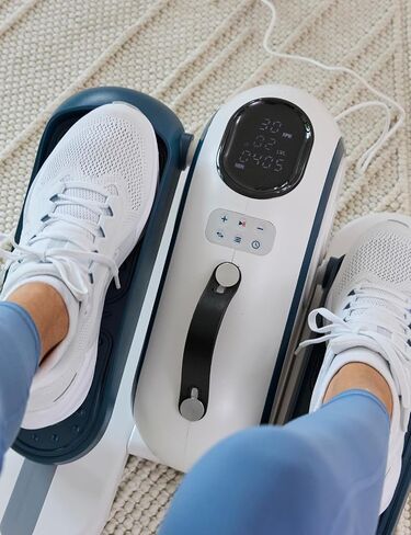 دراجة تمرينات Nobol PhysioGo2® تحت المكتب بيضاوية الشكل ثنائية الاتجاه للبالغين النشطين وكبار السن مع وضع آلي ومرفق حزام تمرين الذراع وشاشة LED مترية in Kuwait