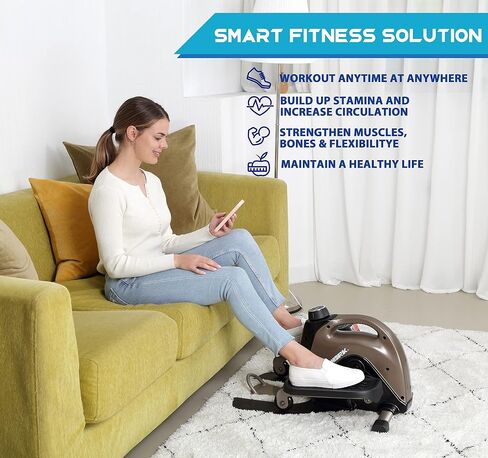 تمرين 900E EXERPEUTIC بدون تأثير بتقنية البلوتوث الذكية للياقة البدنية تحت المكتب بيضاوي الشكل مع خطاف كرسي قابل للتمديد وتطبيق مجاني in Kuwait